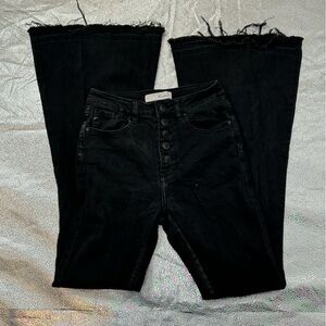 KanCan Black Flare Leg Jeans 5 / small button fly black